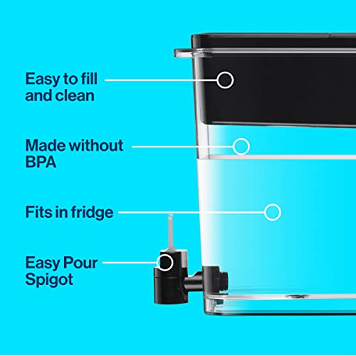 Brita XL Water Filter Dispenser for Tap and Drinking Water with 1 Standard Filter, Lasts 2 Months 27 Cup Capacity, BPA Free, Black
