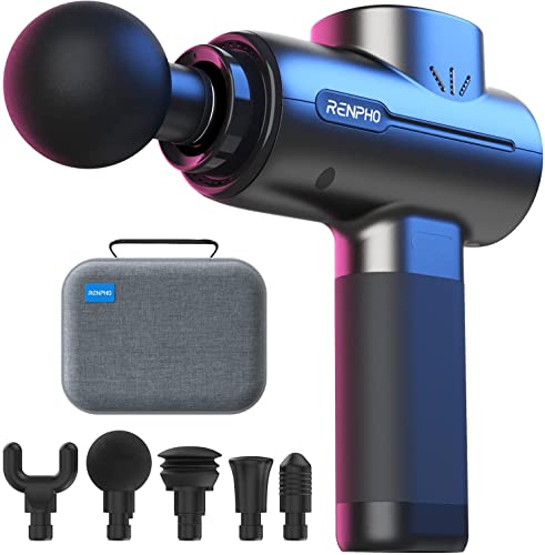 RENPHO Active Massage Gun Deep Tissue Muscle, 2022 Upgrade Powerful Portable Gun Massage Percussion Massager Gun for Athletes, Electric Back Massagers,Handheld Body Massager Gun Christmas Gifts