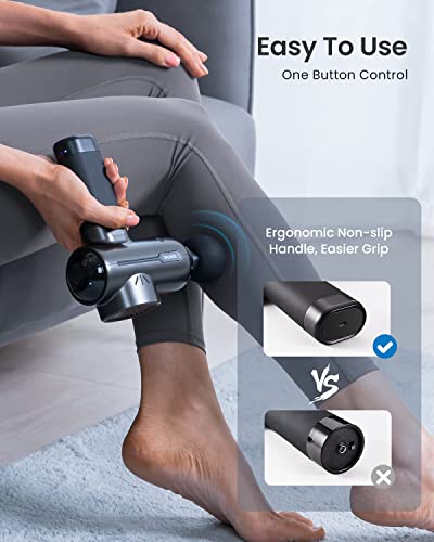 RENPHO Active Massage Gun Deep Tissue Muscle, 2022 Upgrade Powerful Portable Gun Massage Percussion Massager Gun for Athletes, Electric Back Massagers,Handheld Body Massager Gun Christmas Gifts