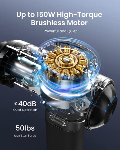 RENPHO Active Massage Gun Deep Tissue Muscle, 2022 Upgrade Powerful Portable Gun Massage Percussion Massager Gun for Athletes, Electric Back Massagers,Handheld Body Massager Gun Christmas Gifts